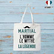 Tote bag coton recyclé martial l'homme le mythe la légende
