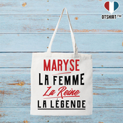 Tote bag coton recyclé maryse la femme la reine la légende