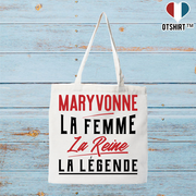 Tote bag coton recyclé maryvonne la femme la reine la légende