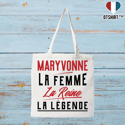 Tote bag coton recyclé maryvonne la femme la reine la légende