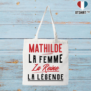 Tote bag coton recyclé mathilde la femme la reine la légende