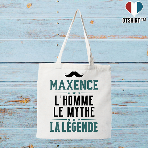 Tote bag coton recyclé maxence l'homme le mythe la légende