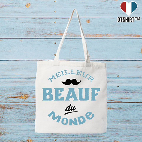 Tote bag coton recyclé meilleur beauf du monde