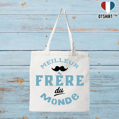 Tote bag coton recyclé meilleur frère du monde