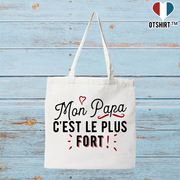 Tote bag coton recyclé mon papa le plus fort