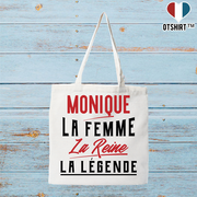 Tote bag coton recyclé monique la femme la reine la légende