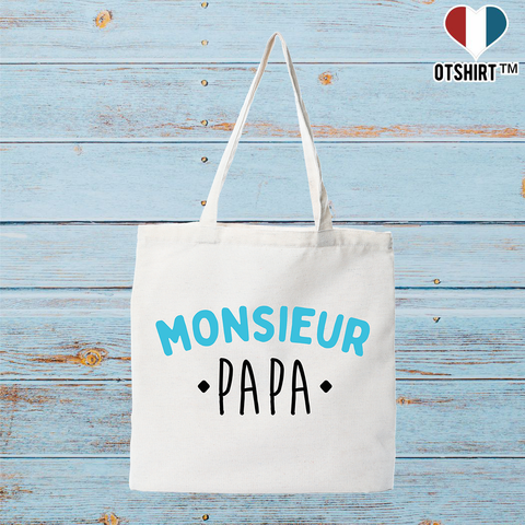 Tote bag coton recyclé monsieur papa