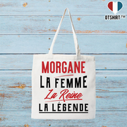 Tote bag coton recyclé morgane la femme la reine la légende