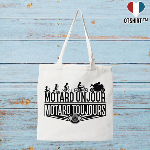 Tote bag coton recyclé motard toujours