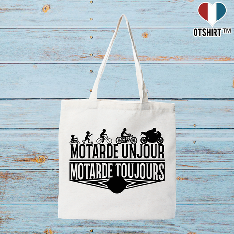 Tote bag coton recyclé motarde toujours