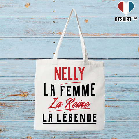 Tote bag coton recyclé nelly la femme la reine la légende