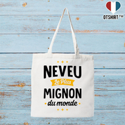 Tote bag coton recyclé neveu le plus mignon