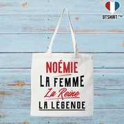 Tote bag coton recyclé noémie la femme la reine la légende