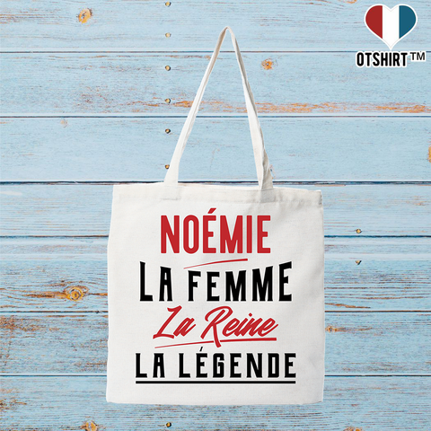 Tote bag coton recyclé noémie la femme la reine la légende