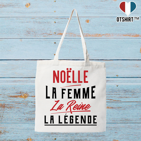 Tote bag coton recyclé noëlle la femme la reine la légende