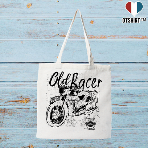 Tote bag coton recyclé old racer moto bobber
