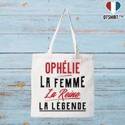 Tote bag coton recyclé ophélie la femme la reine la légende