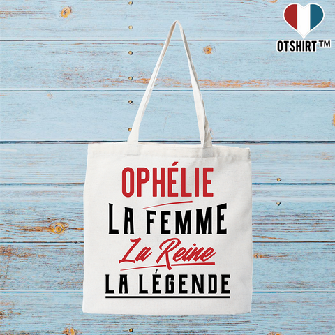 Tote bag coton recyclé ophélie la femme la reine la légende