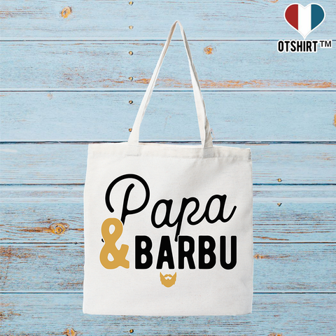 Tote bag coton recyclé papa & barbu