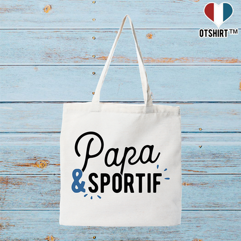Tote bag coton recyclé papa & sportif
