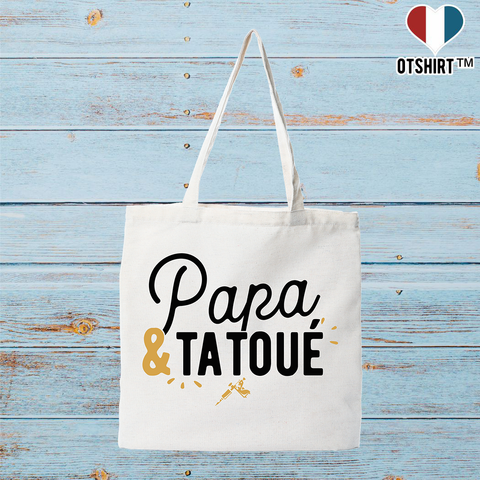 Tote bag coton recyclé papa & tatoué