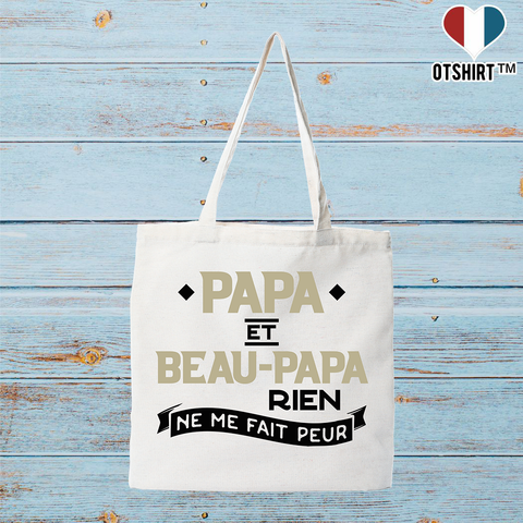 Tote bag coton recyclé papa et beau papa