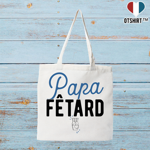 Tote bag coton recyclé papa fêtard