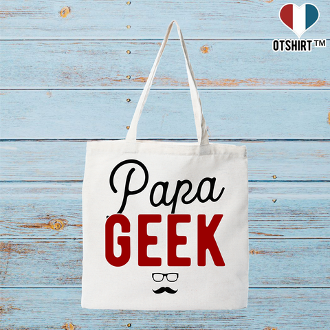 Tote bag coton recyclé papa geek