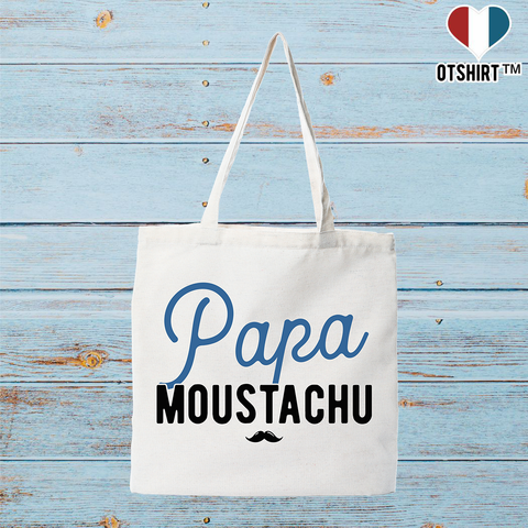 Tote bag coton recyclé papa moustachu