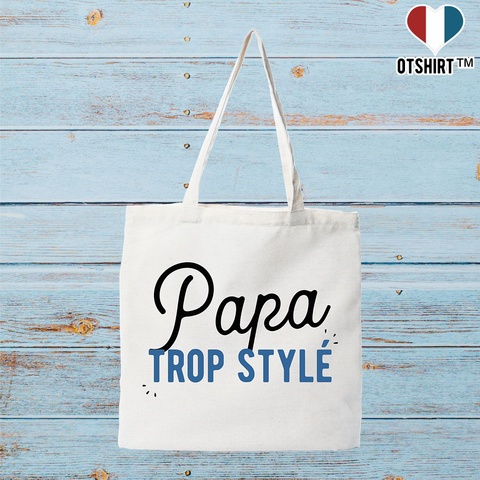 Tote bag coton recyclé papa trop stylé