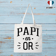 Tote bag coton recyclé papi en or