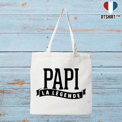 Tote bag coton recyclé papi la légende