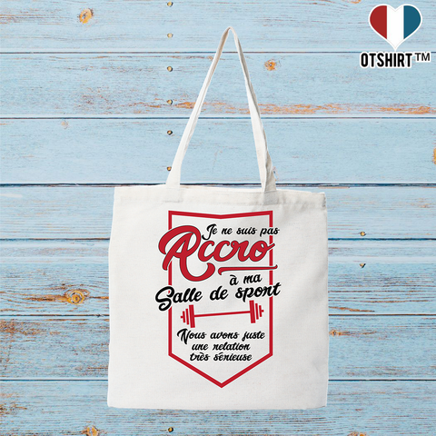 Tote bag coton recyclé pas accro à ma salle de sport