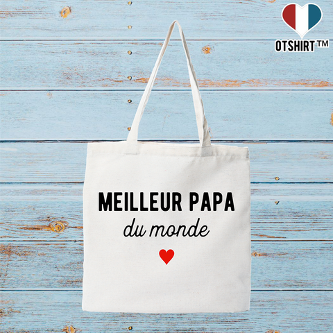 Tote bag coton recyclé pas cher meilleur papa du monde