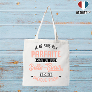 Tote bag coton recyclé pas parfaite mais belle soeur