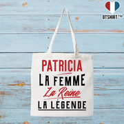 Tote bag coton recyclé patricia la femme la reine la légende