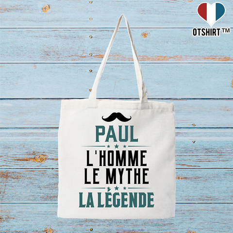 Tote bag coton recyclé paul l'homme le mythe la légende