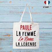 Tote bag coton recyclé paule la femme la reine la légende