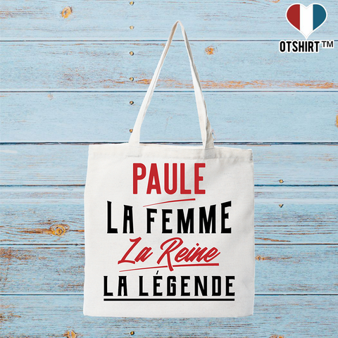 Tote bag coton recyclé paule la femme la reine la légende