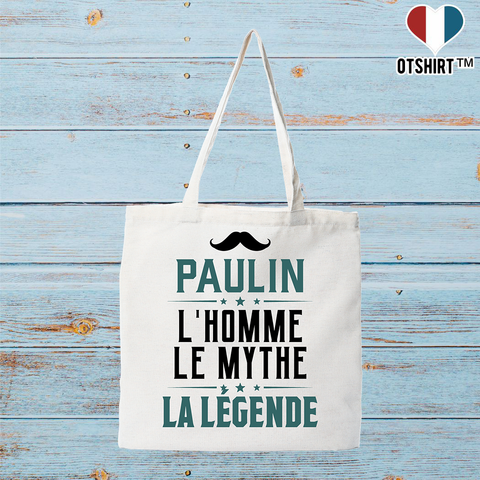 Tote bag coton recyclé paulin l'homme le mythe la légende
