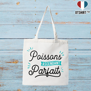 Tote bag coton recyclé poissons ascendant parfait
