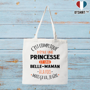 Tote bag coton recyclé princesse et belle-maman