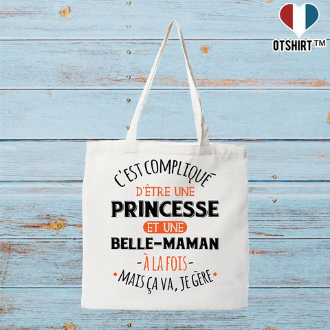 Tote bag coton recyclé princesse et belle-maman