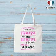 Tote bag coton recyclé princesse et détective