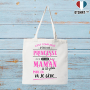 Tote bag coton recyclé princesse et maman