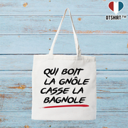 Tote bag coton recyclé qui boit la gnole