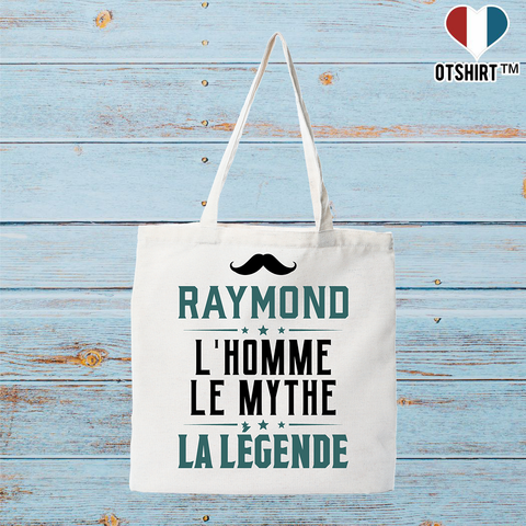 Tote bag coton recyclé raymond l'homme le mythe la légende