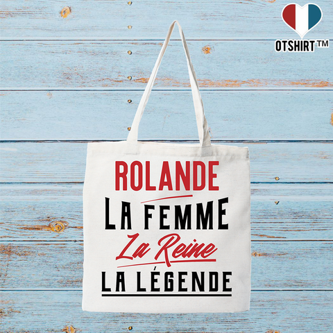 Tote bag coton recyclé rolande la femme la reine la légende