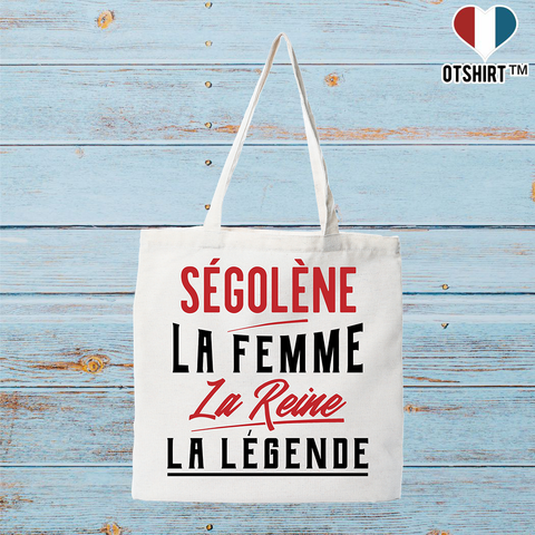 Tote bag coton recyclé ségolène la femme la reine la légende