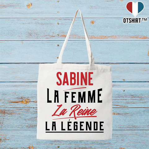 Tote bag coton recyclé sabine la femme la reine la légende